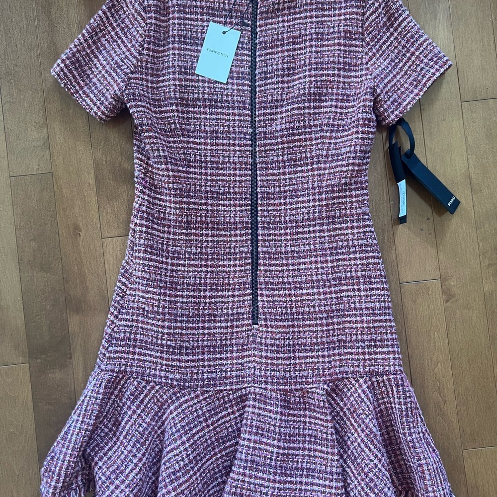 Pinko Pink Tweed Mini Dress